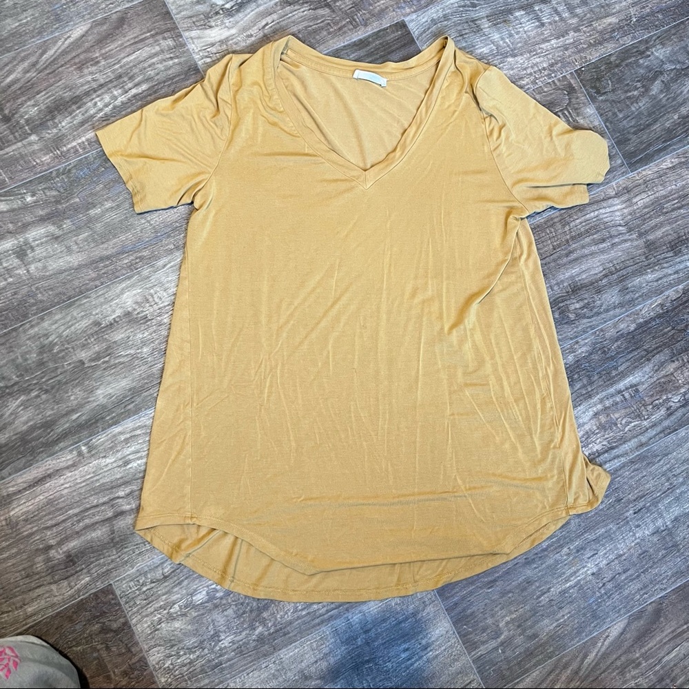 Zenana Mustard Oversized V Neck